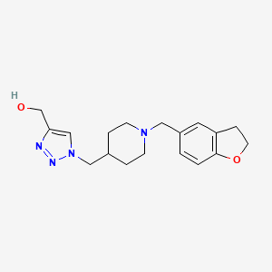 molecular formula C18H24N4O2 B3807773 (1-{[1-(2,3-dihydro-1-benzofuran-5-ylmethyl)-4-piperidinyl]methyl}-1H-1,2,3-triazol-4-yl)methanol trifluoroacetate (salt) 