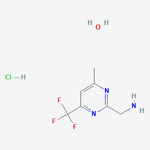 molecular formula C7H11ClF3N3O B3807776 {[4-methyl-6-(trifluoromethyl)-2-pyrimidinyl]methyl}amine hydrochloride hydrate 