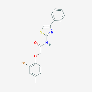molecular formula C18H15BrN2O2S B380778 2-(2-bromo-4-methylphenoxy)-N-(4-phenyl-1,3-thiazol-2-yl)acetamide 