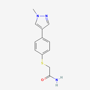 molecular formula C12H13N3OS B3807781 2-{[4-(1-methyl-1H-pyrazol-4-yl)phenyl]thio}acetamide 