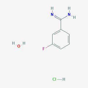 molecular formula C7H10ClFN2O B3807803 3-fluorobenzenecarboximidamide hydrochloride hydrate 