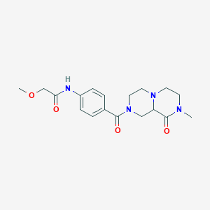 molecular formula C18H24N4O4 B3807809 2-methoxy-N-{4-[(8-methyl-9-oxooctahydro-2H-pyrazino[1,2-a]pyrazin-2-yl)carbonyl]phenyl}acetamide 