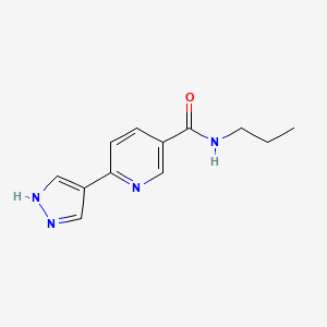 molecular formula C12H14N4O B3807842 N-propyl-6-(1H-pyrazol-4-yl)nicotinamide 