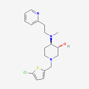 molecular formula C18H24ClN3OS B3807848 (3R*,4R*)-1-[(5-chloro-2-thienyl)methyl]-4-{methyl[2-(2-pyridinyl)ethyl]amino}-3-piperidinol 