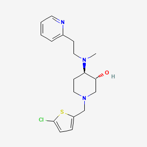 (3R*,4R*)-1-[(5-chloro-2-thienyl)methyl]-4-{methyl[2-(2-pyridinyl)ethyl]amino}-3-piperidinol