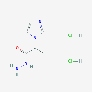 molecular formula C6H12Cl2N4O B3807869 2-(1H-imidazol-1-yl)propanohydrazide dihydrochloride 