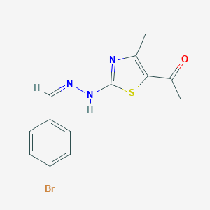 molecular formula C13H12BrN3OS B380788 4-Bromobenzaldehyde (5-acetyl-4-methyl-1,3-thiazol-2-yl)hydrazone 