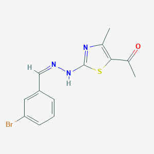 molecular formula C13H12BrN3OS B380790 3-Bromobenzaldehyde (5-acetyl-4-methyl-1,3-thiazol-2-yl)hydrazone 