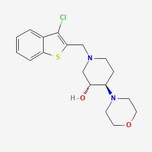 molecular formula C18H23ClN2O2S B3807909 (3R*,4R*)-1-[(3-chloro-1-benzothien-2-yl)methyl]-4-(4-morpholinyl)-3-piperidinol 