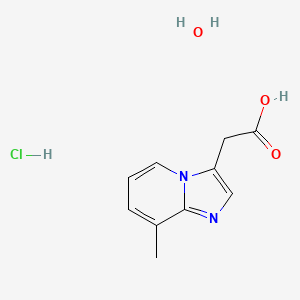 molecular formula C10H13ClN2O3 B3807914 (8-methylimidazo[1,2-a]pyridin-3-yl)acetic acid hydrochloride hydrate 