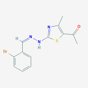 molecular formula C13H12BrN3OS B380792 2-Bromobenzaldehyde (5-acetyl-4-methyl-1,3-thiazol-2-yl)hydrazone 