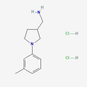 molecular formula C12H20Cl2N2 B3807924 {[1-(3-methylphenyl)-3-pyrrolidinyl]methyl}amine dihydrochloride 