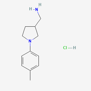 molecular formula C12H19ClN2 B3807928 {[1-(4-methylphenyl)-3-pyrrolidinyl]methyl}amine hydrochloride 