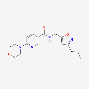 molecular formula C17H22N4O3 B3807939 6-(4-morpholinyl)-N-[(3-propyl-5-isoxazolyl)methyl]nicotinamide 