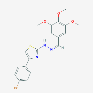 molecular formula C19H18BrN3O3S B380794 3,4,5-Trimethoxybenzaldehyde [4-(4-bromophenyl)thiazol-2-yl]hydrazone 