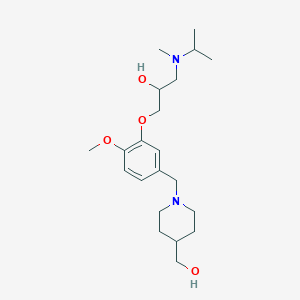 molecular formula C21H36N2O4 B3807946 1-(5-{[4-(hydroxymethyl)-1-piperidinyl]methyl}-2-methoxyphenoxy)-3-[isopropyl(methyl)amino]-2-propanol 
