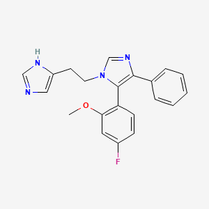 molecular formula C21H19FN4O B3807949 5-(4-fluoro-2-methoxyphenyl)-1-[2-(1H-imidazol-4-yl)ethyl]-4-phenyl-1H-imidazole 
