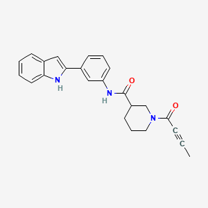 molecular formula C24H23N3O2 B3807952 1-(2-butynoyl)-N-[3-(1H-indol-2-yl)phenyl]-3-piperidinecarboxamide 