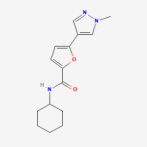 molecular formula C15H19N3O2 B3807958 N-cyclohexyl-5-(1-methyl-1H-pyrazol-4-yl)-2-furamide 