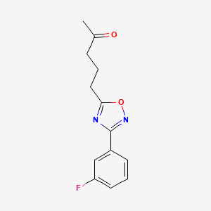 molecular formula C13H13FN2O2 B3807972 5-[3-(3-fluorophenyl)-1,2,4-oxadiazol-5-yl]-2-pentanone 