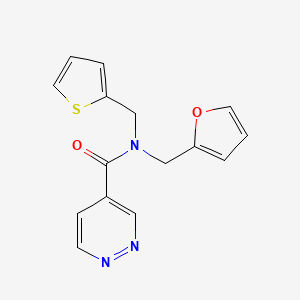 molecular formula C15H13N3O2S B3807990 N-(2-furylmethyl)-N-(2-thienylmethyl)-4-pyridazinecarboxamide 