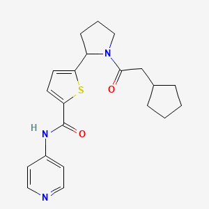 molecular formula C21H25N3O2S B3807993 5-[1-(cyclopentylacetyl)-2-pyrrolidinyl]-N-4-pyridinyl-2-thiophenecarboxamide 