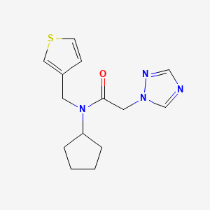 molecular formula C14H18N4OS B3807994 N-cyclopentyl-N-(3-thienylmethyl)-2-(1H-1,2,4-triazol-1-yl)acetamide 