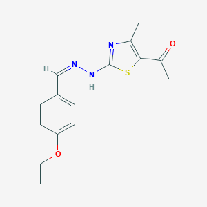 molecular formula C15H17N3O2S B380802 4-Ethoxybenzaldehyde (5-acetyl-4-methyl-1,3-thiazol-2-yl)hydrazone 