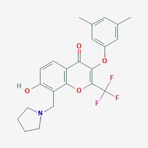 3-(3,5-dimethylphenoxy)-7-hydroxy-8-(pyrrolidin-1-ylmethyl)-2-(trifluoromethyl)-4H-chromen-4-one