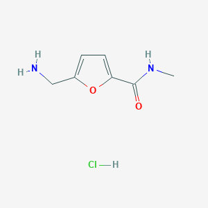 molecular formula C7H11ClN2O2 B3808040 5-(aminomethyl)-N-methyl-2-furamide hydrochloride 