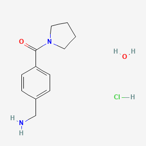 molecular formula C12H19ClN2O2 B3808050 [4-(1-pyrrolidinylcarbonyl)benzyl]amine hydrochloride hydrate 