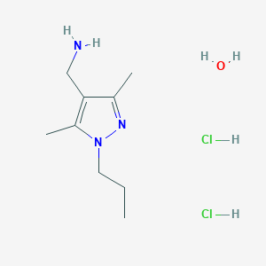 molecular formula C9H21Cl2N3O B3808069 [(3,5-dimethyl-1-propyl-1H-pyrazol-4-yl)methyl]amine dihydrochloride hydrate 