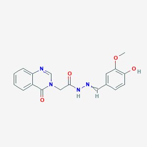 molecular formula C18H16N4O4 B380807 N'-(4-hydroxy-3-methoxybenzylidene)-2-(4-oxo-3(4H)-quinazolinyl)acetohydrazide 