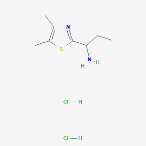 molecular formula C8H16Cl2N2S B3808074 [1-(4,5-dimethyl-1,3-thiazol-2-yl)propyl]amine dihydrochloride 