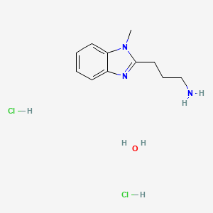 molecular formula C11H19Cl2N3O B3808081 [3-(1-methyl-1H-benzimidazol-2-yl)propyl]amine dihydrochloride hydrate 