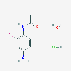 molecular formula C8H12ClFN2O2 B3808087 N-(4-amino-2-fluorophenyl)acetamide hydrochloride hydrate 