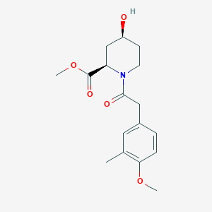 molecular formula C17H23NO5 B3808091 methyl (2R*,4S*)-4-hydroxy-1-[(4-methoxy-3-methylphenyl)acetyl]piperidine-2-carboxylate 