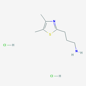 molecular formula C8H16Cl2N2S B3808097 [3-(4,5-dimethyl-1,3-thiazol-2-yl)propyl]amine dihydrochloride 
