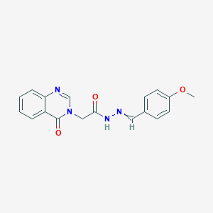 molecular formula C18H16N4O3 B380810 N'-(4-methoxybenzylidene)-2-(4-oxo-3(4H)-quinazolinyl)acetohydrazide 