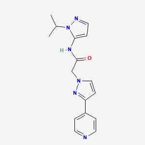 molecular formula C16H18N6O B3808108 N-(1-isopropyl-1H-pyrazol-5-yl)-2-[3-(4-pyridinyl)-1H-pyrazol-1-yl]acetamide 