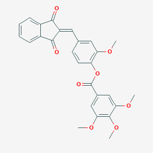 molecular formula C27H22O8 B380812 4-[(1,3-dioxo-1,3-dihydro-2H-inden-2-ylidene)methyl]-2-methoxyphenyl 3,4,5-trimethoxybenzoate 