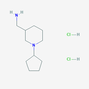 molecular formula C11H24Cl2N2 B3808122 [(1-cyclopentyl-3-piperidinyl)methyl]amine dihydrochloride 