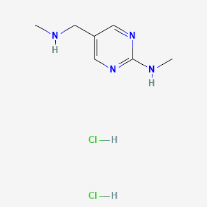 molecular formula C7H14Cl2N4 B3808136 N-methyl-5-[(methylamino)methyl]-2-pyrimidinamine dihydrochloride 
