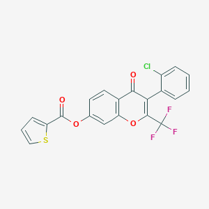 molecular formula C21H10ClF3O4S B380815 [3-(2-Chlorophenyl)-4-oxo-2-(trifluoromethyl)chromen-7-yl] thiophene-2-carboxylate 