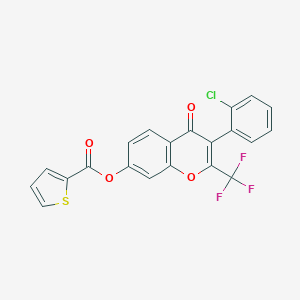 [3-(2-Chlorophenyl)-4-oxo-2-(trifluoromethyl)chromen-7-yl] thiophene-2-carboxylate