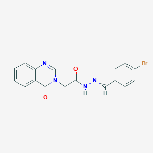 molecular formula C17H13BrN4O2 B380816 N'-(4-bromobenzylidene)-2-(4-oxo-3(4H)-quinazolinyl)acetohydrazide 