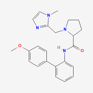 molecular formula C23H26N4O2 B3808160 N-(4'-methoxy-2-biphenylyl)-1-[(1-methyl-1H-imidazol-2-yl)methyl]prolinamide 