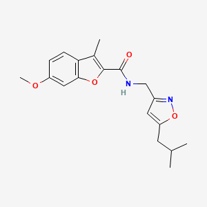molecular formula C19H22N2O4 B3808175 N-[(5-isobutylisoxazol-3-yl)methyl]-6-methoxy-3-methyl-1-benzofuran-2-carboxamide 