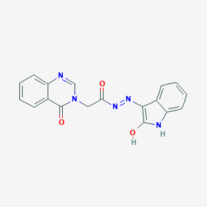 molecular formula C18H13N5O3 B380818 N'-(2-oxo-1,2-dihydro-3H-indol-3-ylidene)-2-(4-oxo-3(4H)-quinazolinyl)acetohydrazide CAS No. 307544-17-8