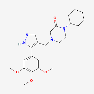 1-cyclohexyl-4-{[3-(3,4,5-trimethoxyphenyl)-1H-pyrazol-4-yl]methyl}-2-piperazinone